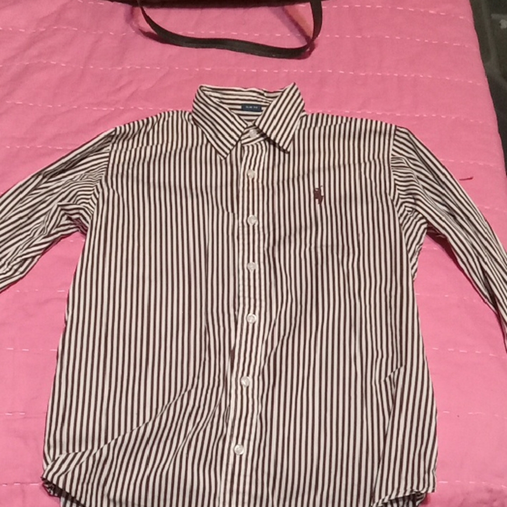 Ralph Lauren Black and White Striped Shirt